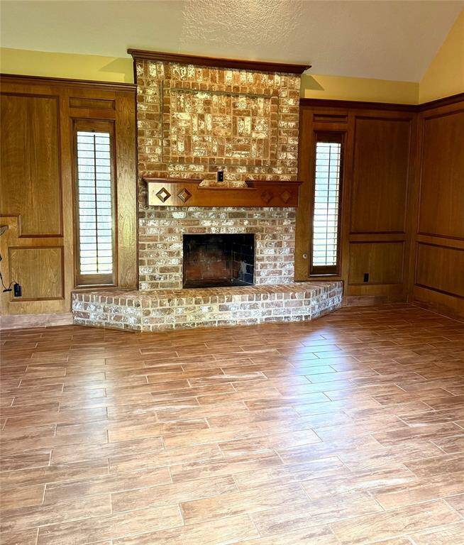 Living Room Wood Burning Fireplace