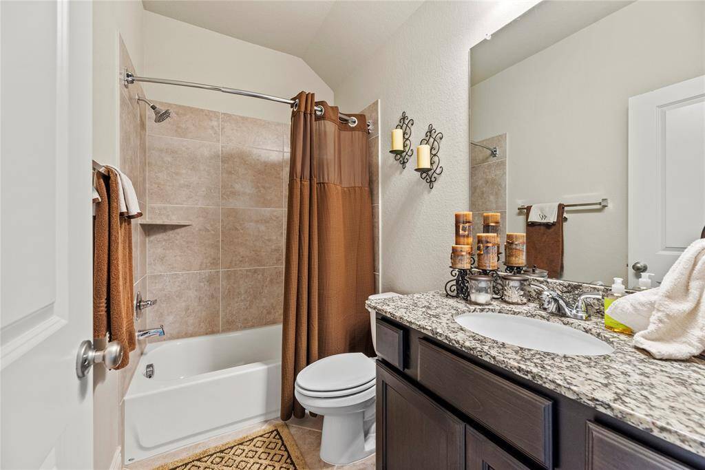 You will find two full bathrooms upstairs.