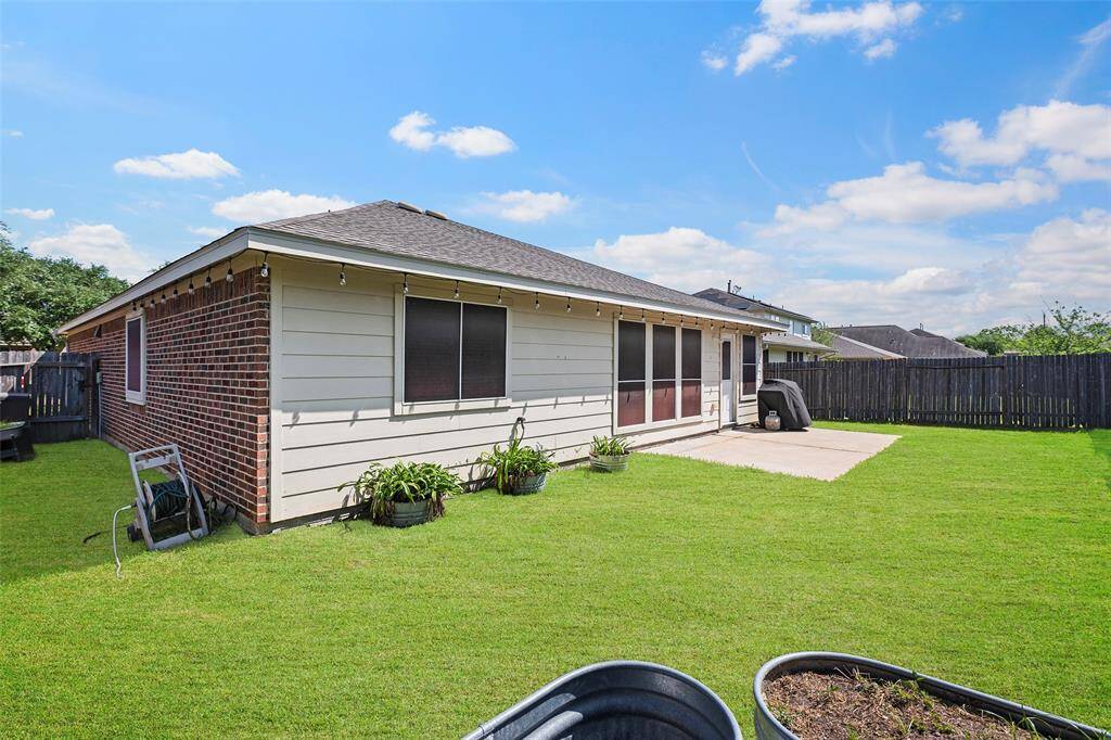 Fully enclosed backyard.