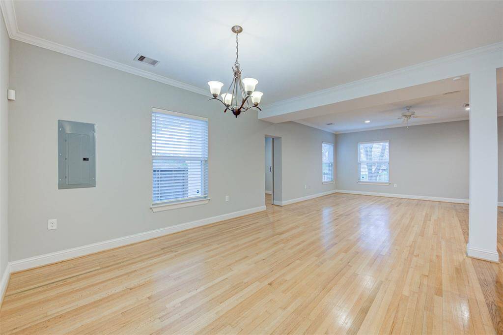 View from the dining area into the adjacent living area