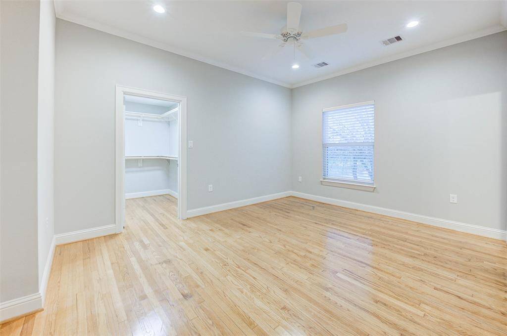 Walk-in closet in the upstairs bedroom