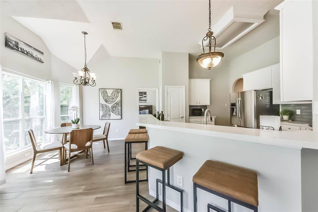 The layout seamlessly transitions from room to room.