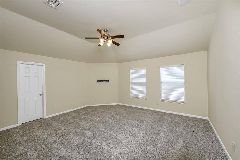 The upstairs game room has a huge closet to store toys and games