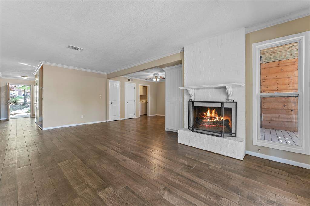 Stay warm on cool days by the cozy fireplace.