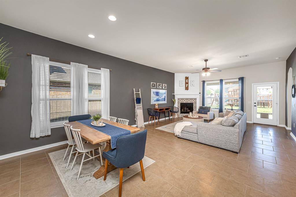 The dining area will accommodate a large table