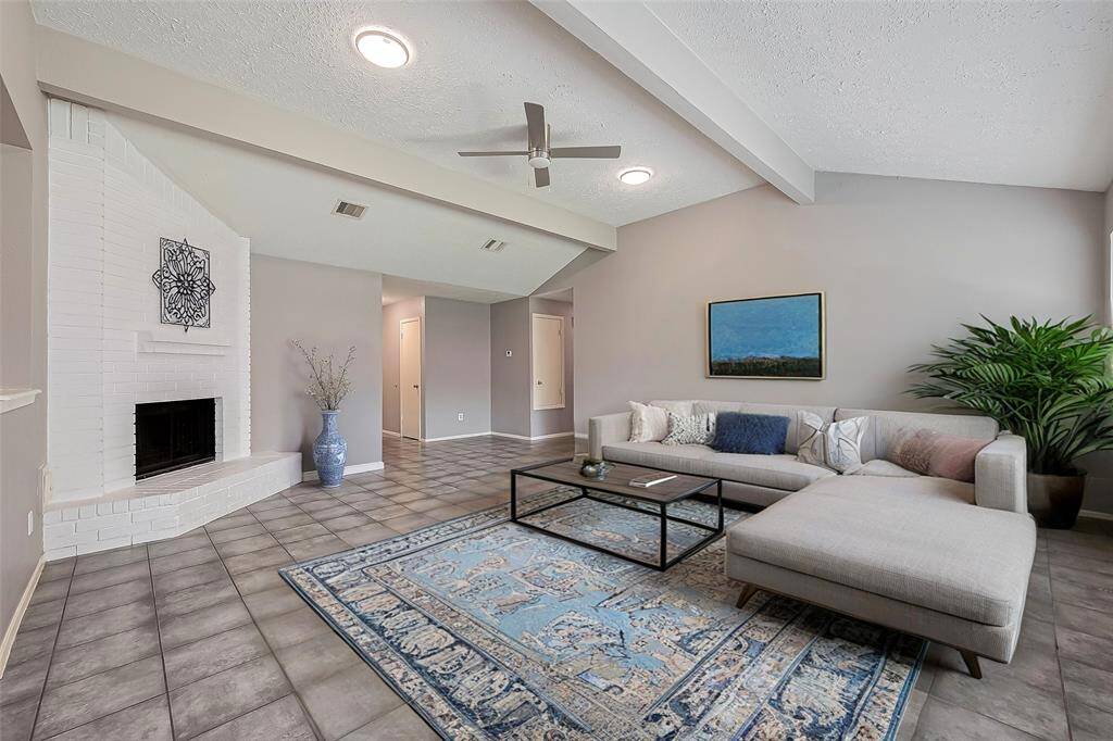 Virtually staged living room