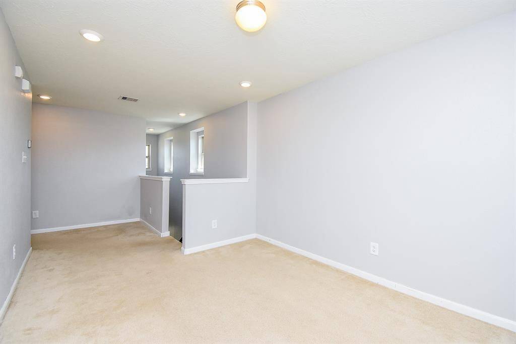 Upstairs, the game room offers a flexible space to suit your needs. Use it as a playroom, media area, or second living room.