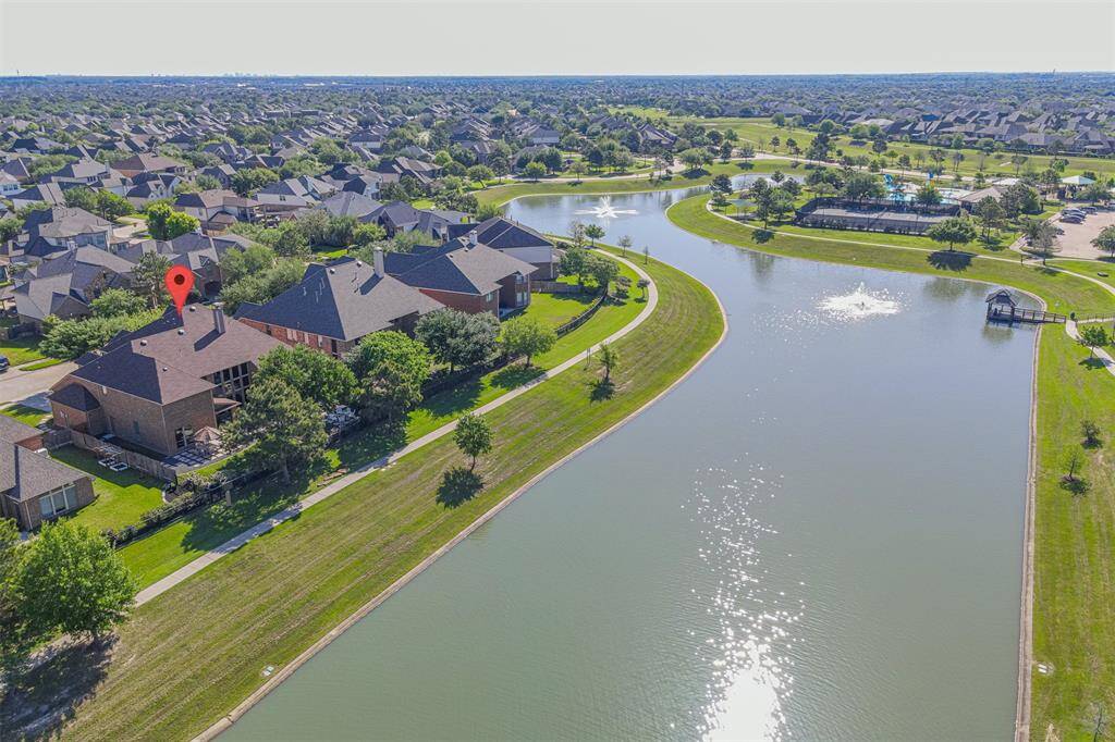Aerial view of the lake.