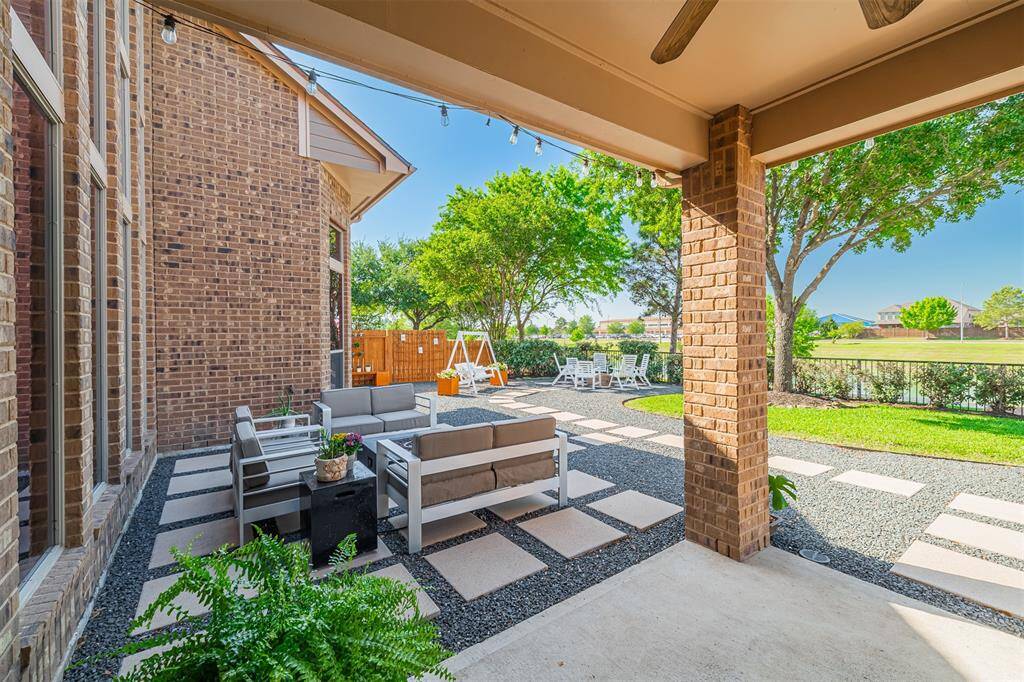 Covered back patio.