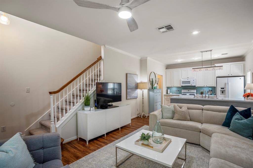 Ideal for entertaining, this open floor plan seamlessly connects living and kitchen areas.