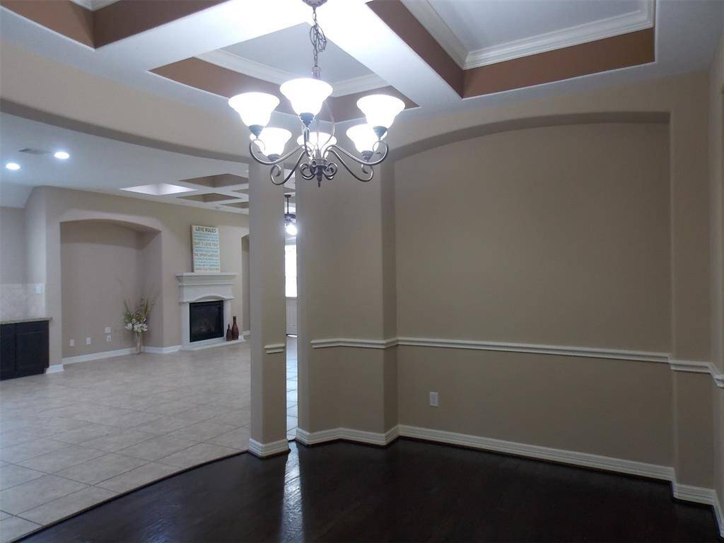 Dining open to kitchen and living room.