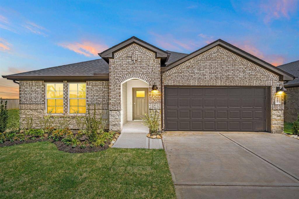 Welcome home to 3005 Evian Lane, located in the Westland Ranch community. The DR Horton Kingston floorplan features 4 bedrooms, 2 full baths, and an attached 2 car garage on a spacious lot. This stunning home has lovely curb appeal, a well-manicured lawn, beautiful landscaping, stone/brick elevation, covered front porch, traditional style, beautiful outdoor lanterns and a double wide driveway!