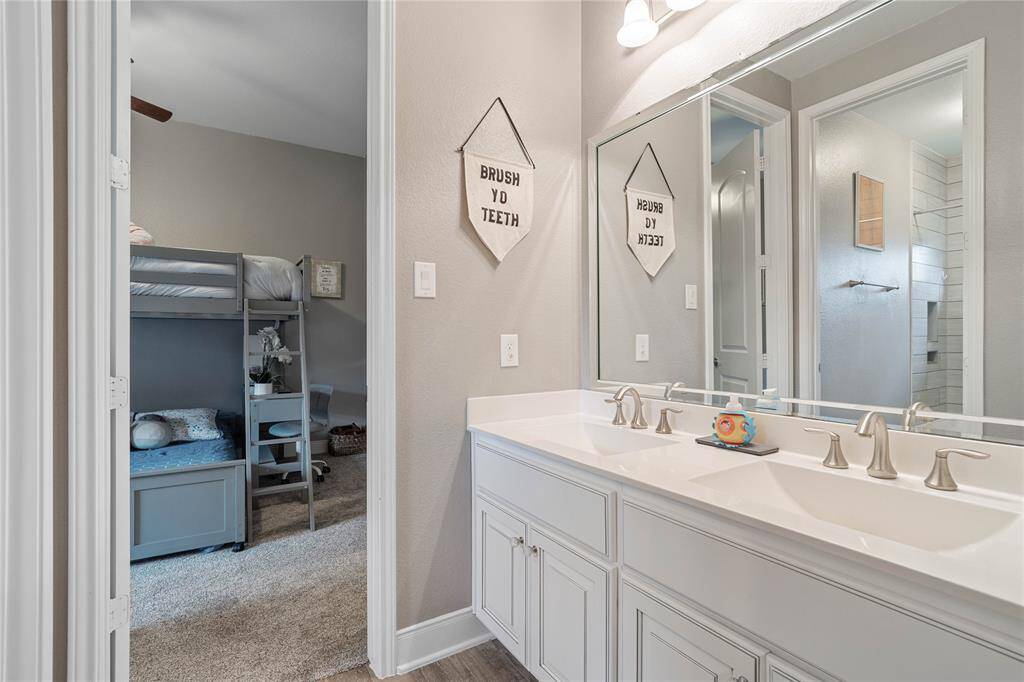 Shared Jack and Jill bathroom.