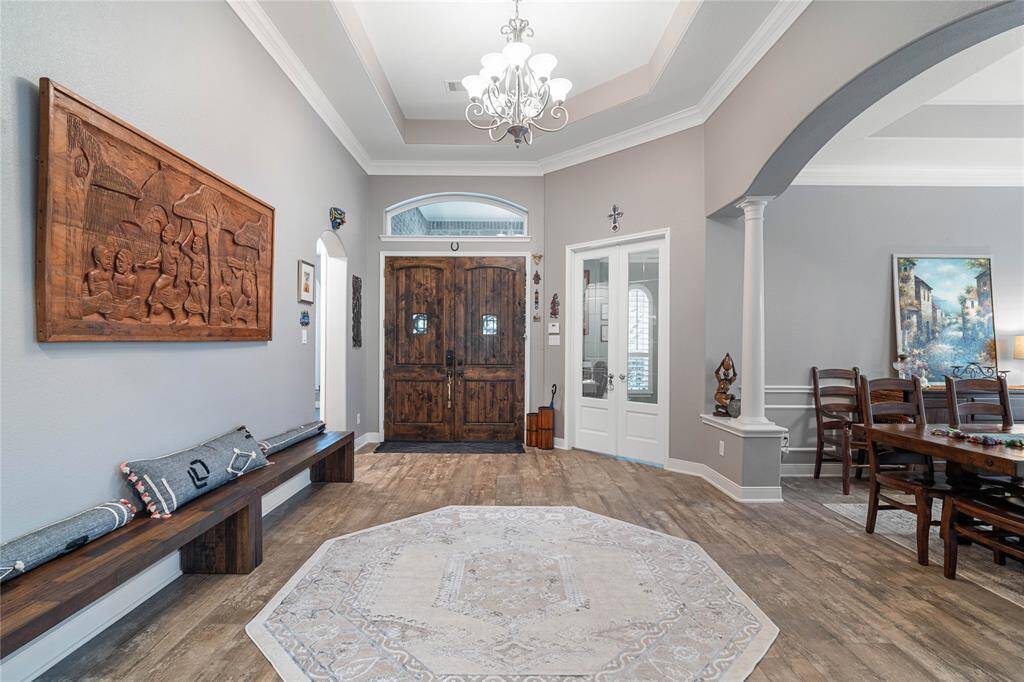 Upon entering the home, the home office will be on your leftas well as the formal dining space.