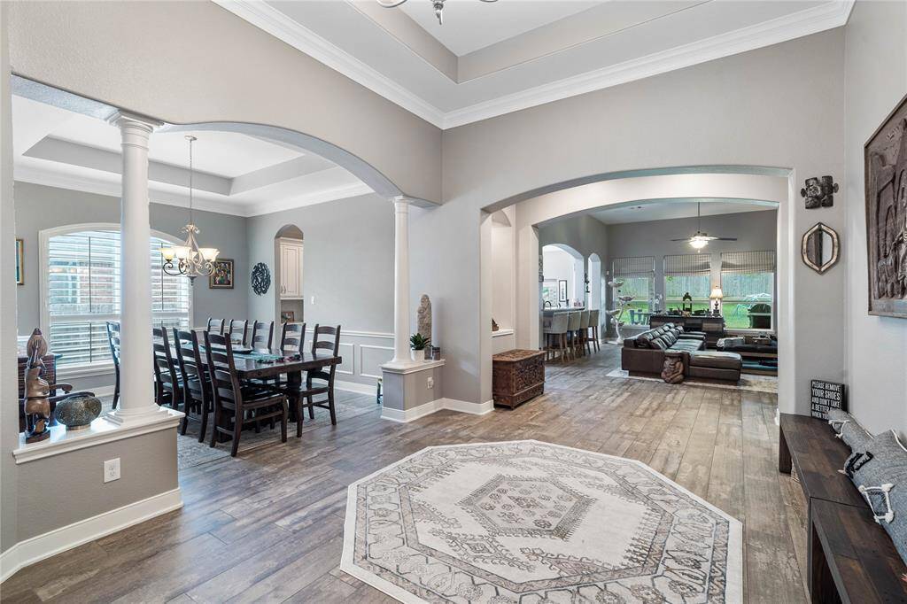 View from the entry towards the dining and living rooms.