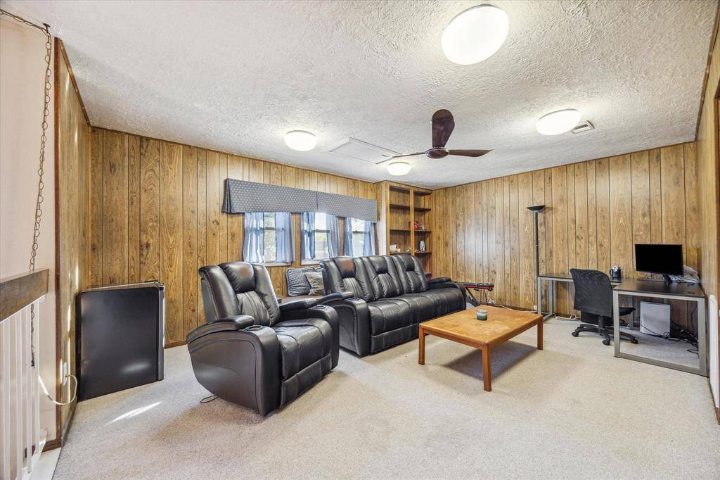 The guest quarters offer a spacious living area with plenty of room for large furnishings.