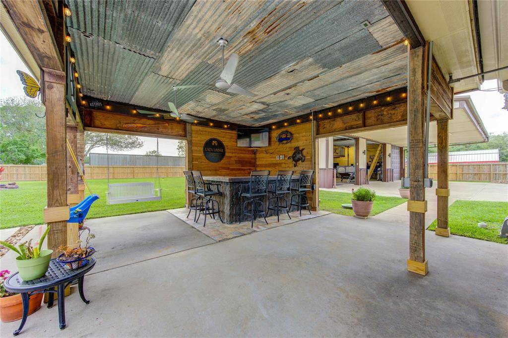 Alternate view of bar area on the way to the massive 2 story building.