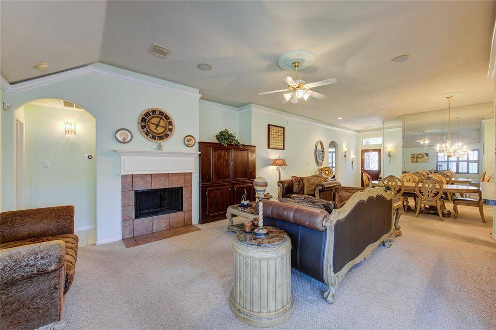 Cozy up in front of the fireplace!