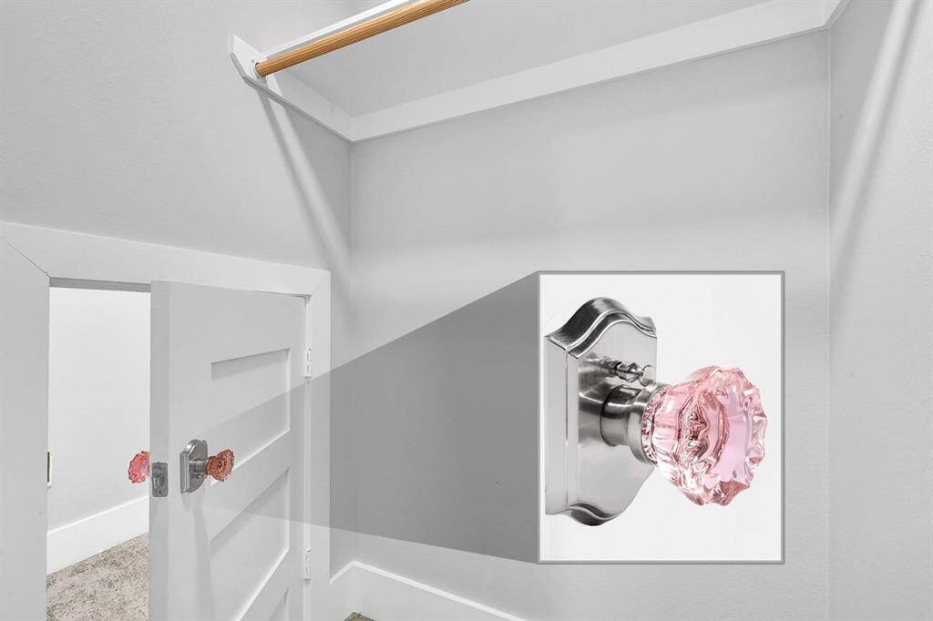 This charming hidden space, featuring a custom door knob, offers endless possibilities—perfect as an extra closet or a magical secret room for the kids to enjoy!