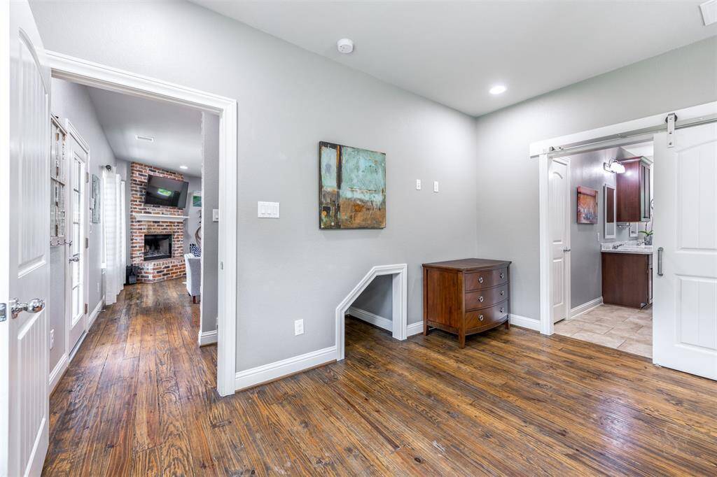 Notice the thoughtful detail of adding a built-in dog retreat in your primary bedroom.
