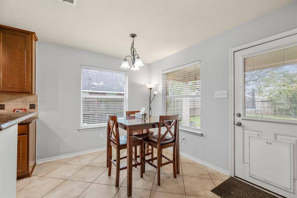 Start your day off right with a cup of coffee sitting with your family in the breakfast area! Featuring large windows, overhead chandelier, neutral paint, and access to the covered back patio!