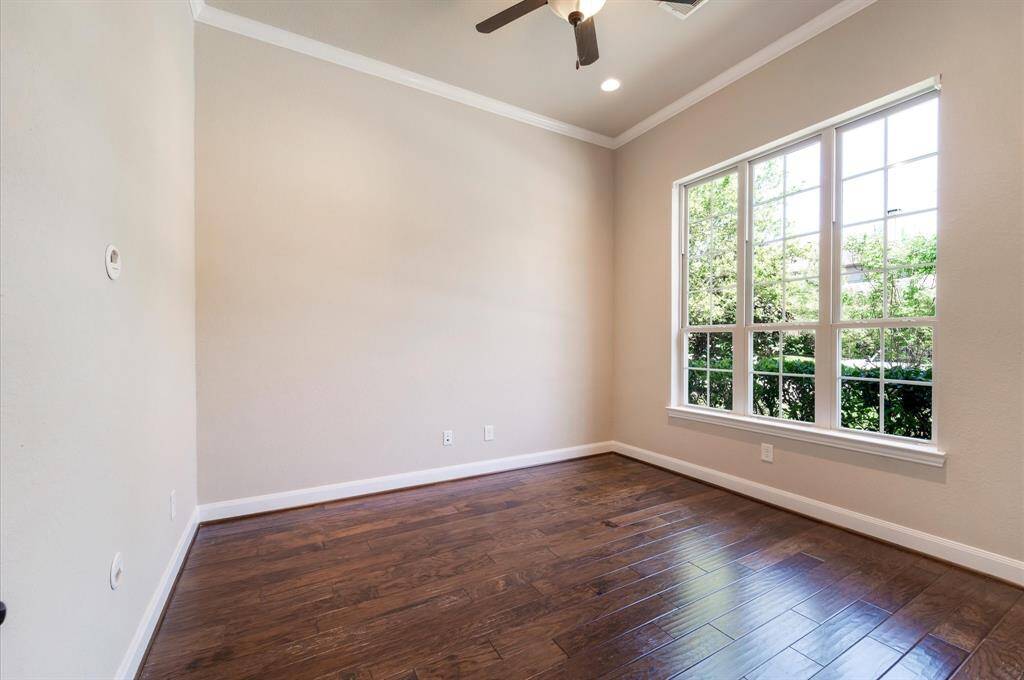 Bright office room with French Doors.