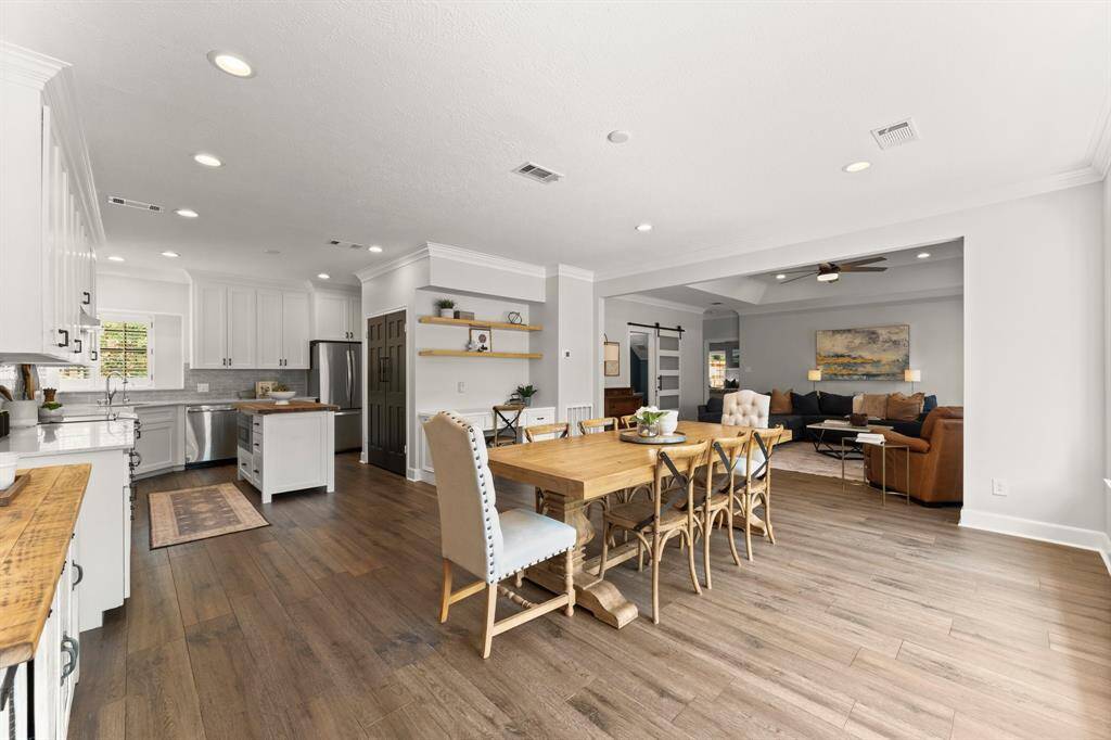 The kitchen/breakfast area has been opened up to the family room!