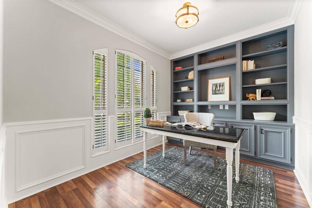 As you enter the home to the left is the study/office