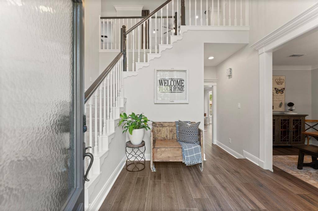 Wood look tile floors throughout the main areas on the first floor!