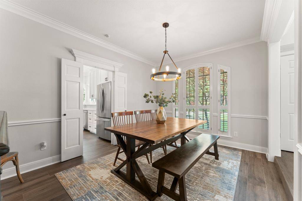 Another view of the dining room with shutters on the windows!