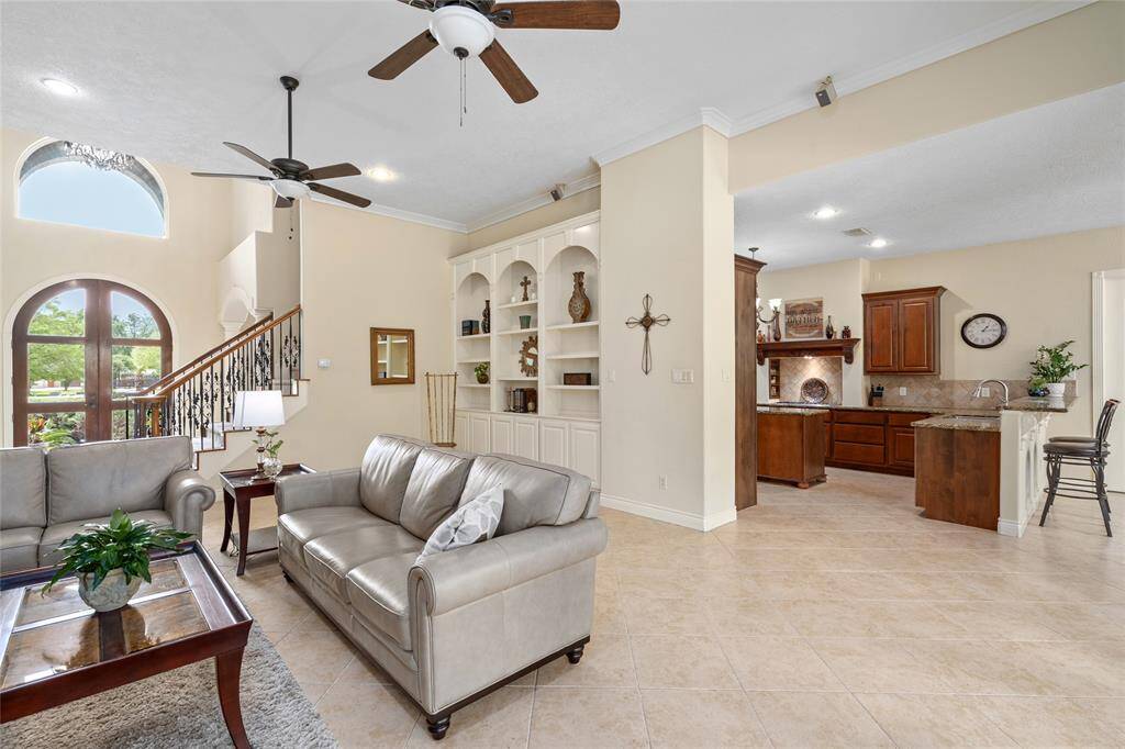 From the living area, the kitchen remains in clear view, creating an open, connected space.