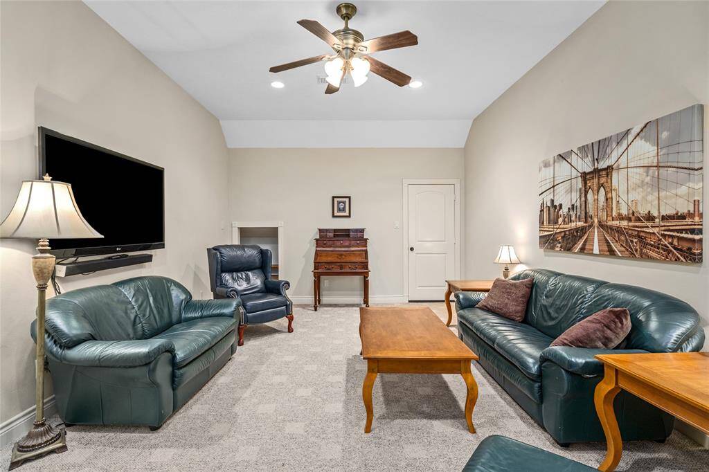 The gameroom could also serve as a media room.