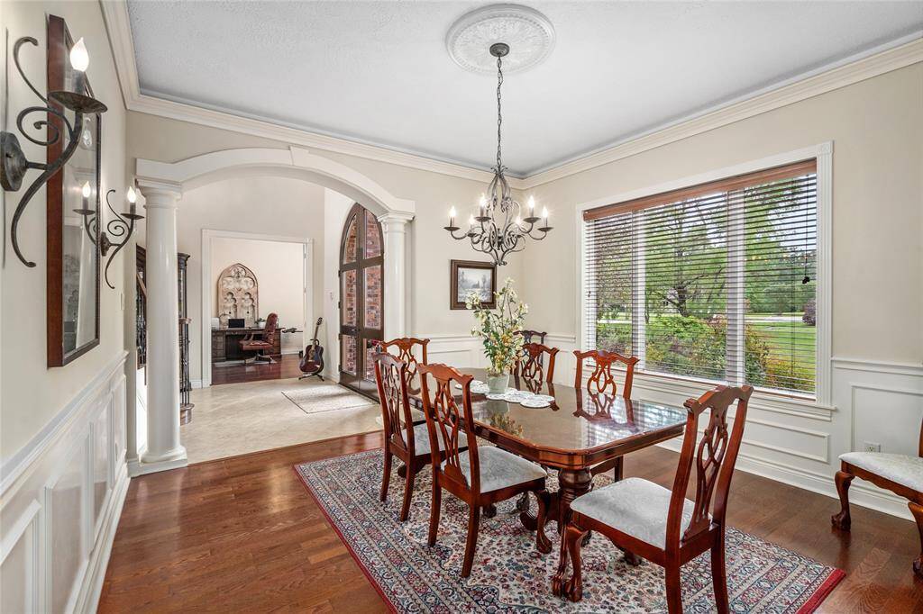 Across the entry you will find the home office.