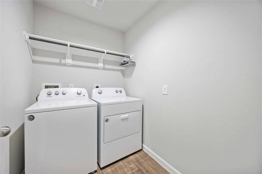 In-home utility room comes with washer and dryer for duration of the lease.