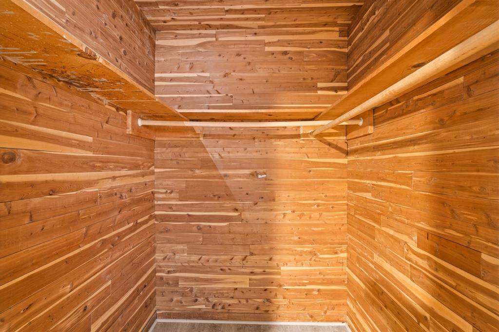 A cedar closet in Bedroom 2 is a nice accent!