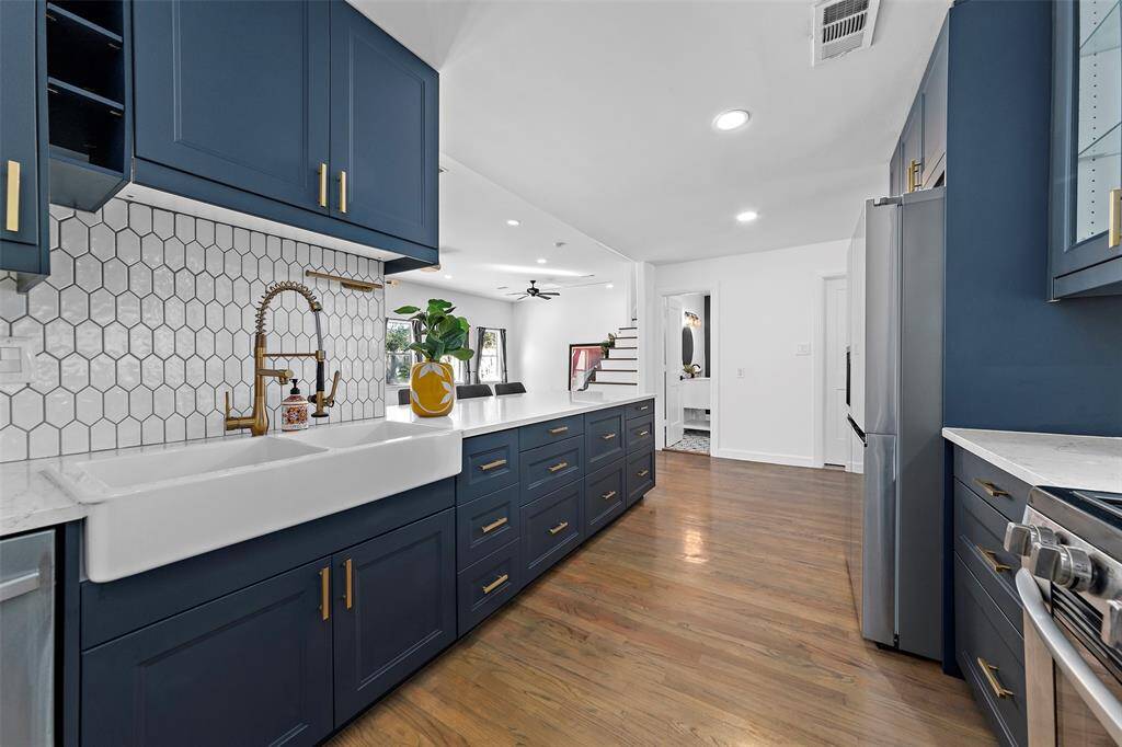 Kitchen opens to family room