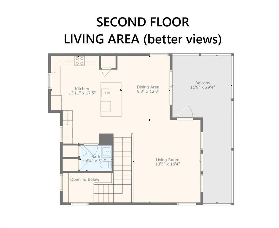 Living Areas are on the second floor.  This gives a better view that homes with first floor living areas.  ,