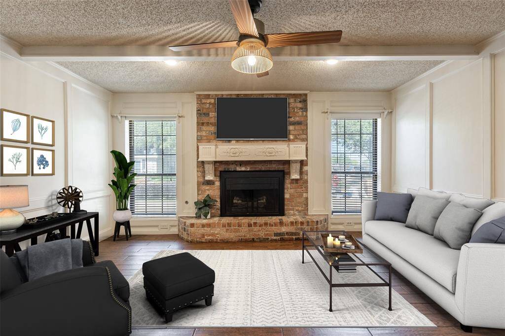 Virtually staged living room