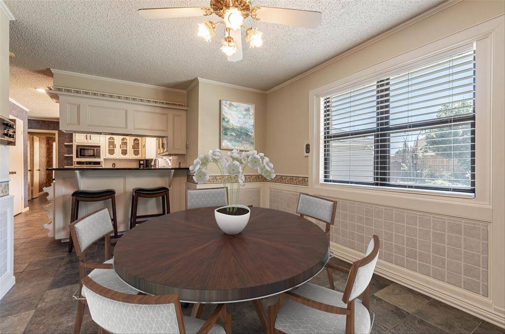 Virtually staged breakfast room