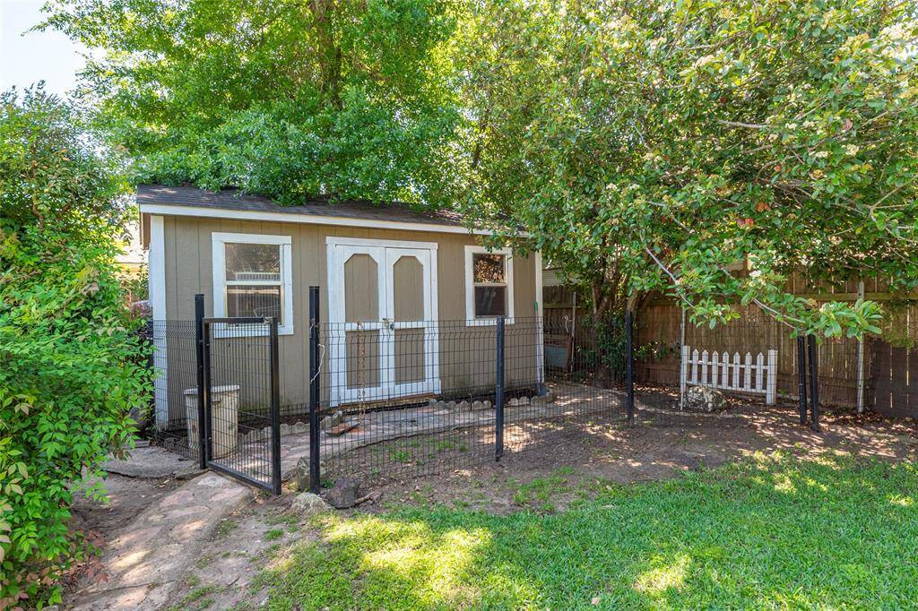 Storage unit in backyard