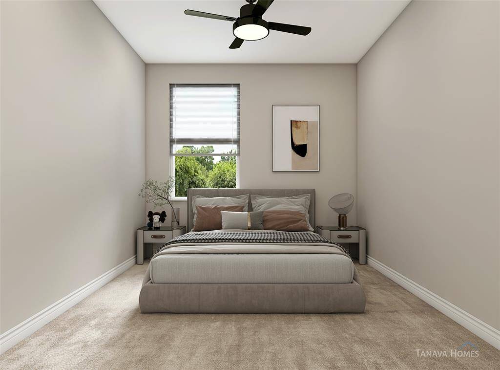 3rd bedroom. This room would be great as a guest bedroom with a queen-size bed, home office or a function room of your own creativity. Example photo, virtually staged