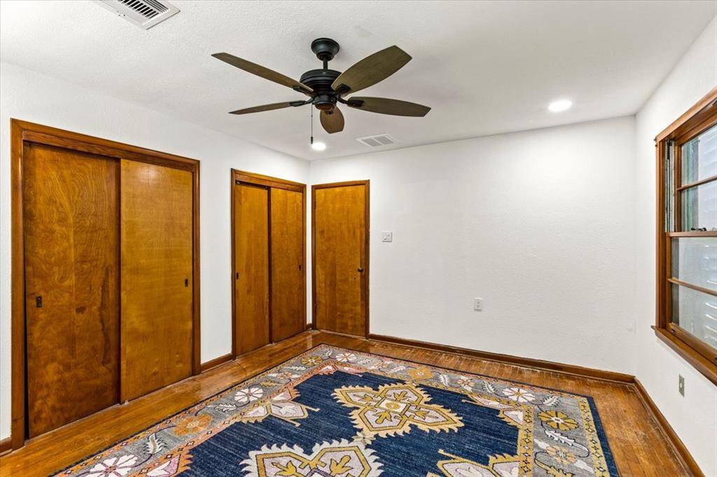Big, comfy bedroom with two closets—plenty of room for your stuff and then some.