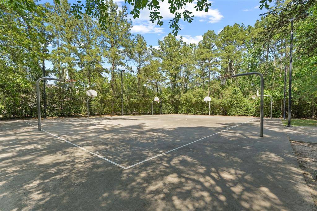 Basketball court with several goals