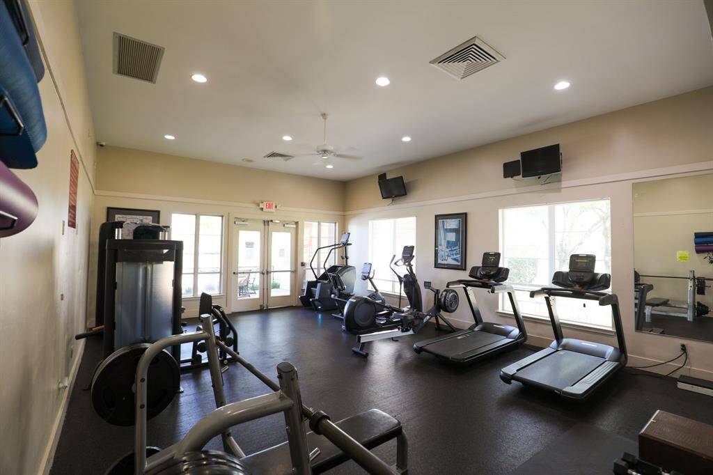 Stay active with access to the fully equipped community fitness center.