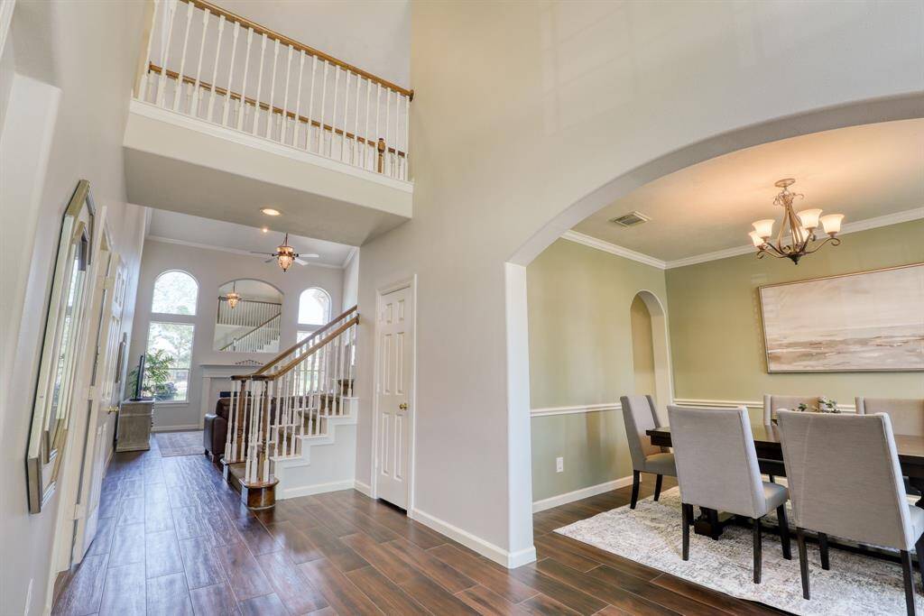 Dining room just off the entry, offering a defined space for meals or entertaining.
