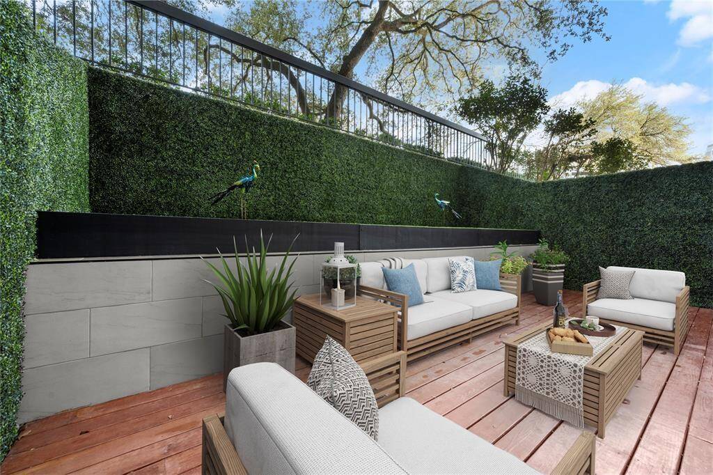AI furniture display on private patio