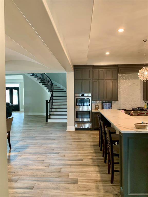 There is a counter space for quick breakfasts and a formal dining area for more formal gatherings.