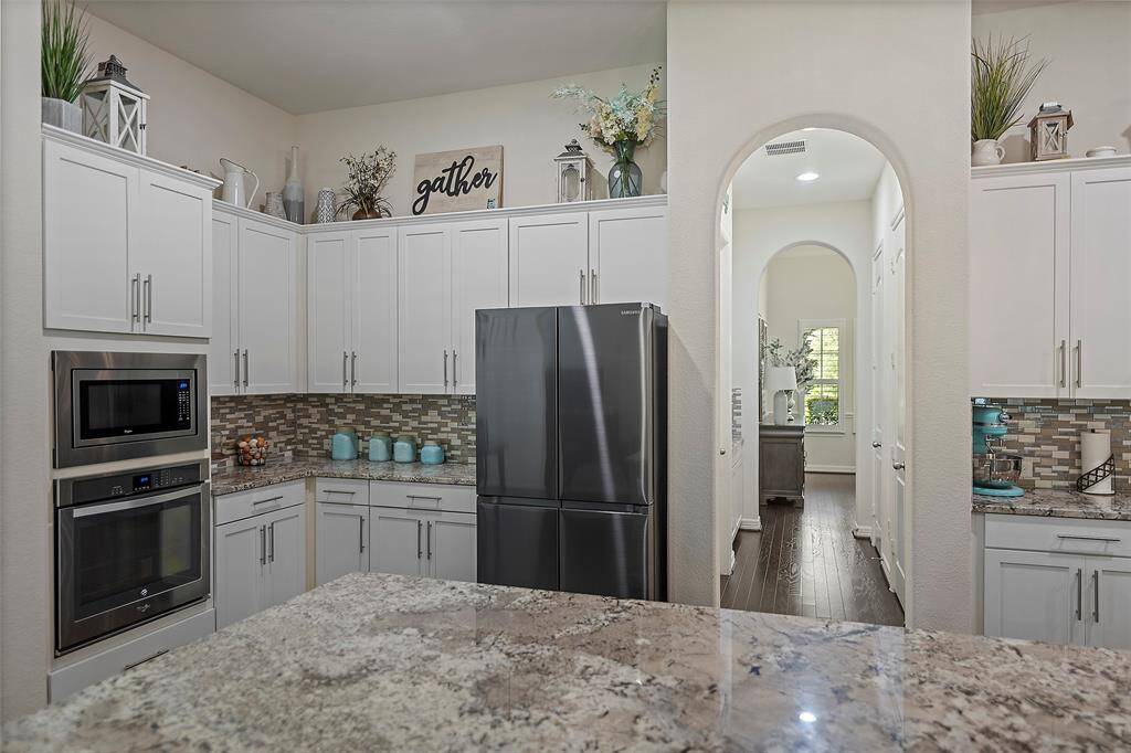 Lots of counter space and cabinets.