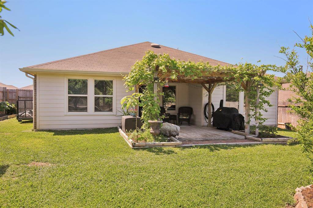 The back yard features saba banana trees, Pomegranate tree, Loquat tree, Fig tree, Bamboo, Grapevines, Blackberries, Strawberries, Calamodin Citrus tree and a Moringa "Tree of Life".