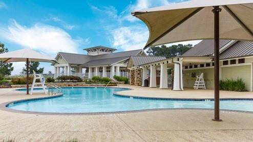 Walk to the community pool.